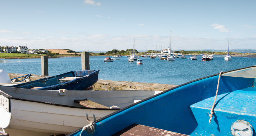 The Groomsport boat yard and harbour view